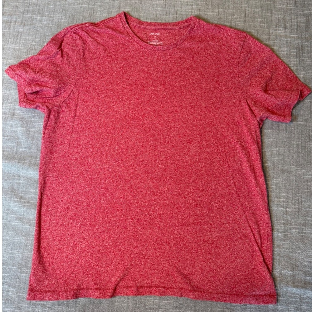 Jack Spade Mens Red Heathered 100% Cotton Crewneck Short Sleeve T-Shirt Size M‎